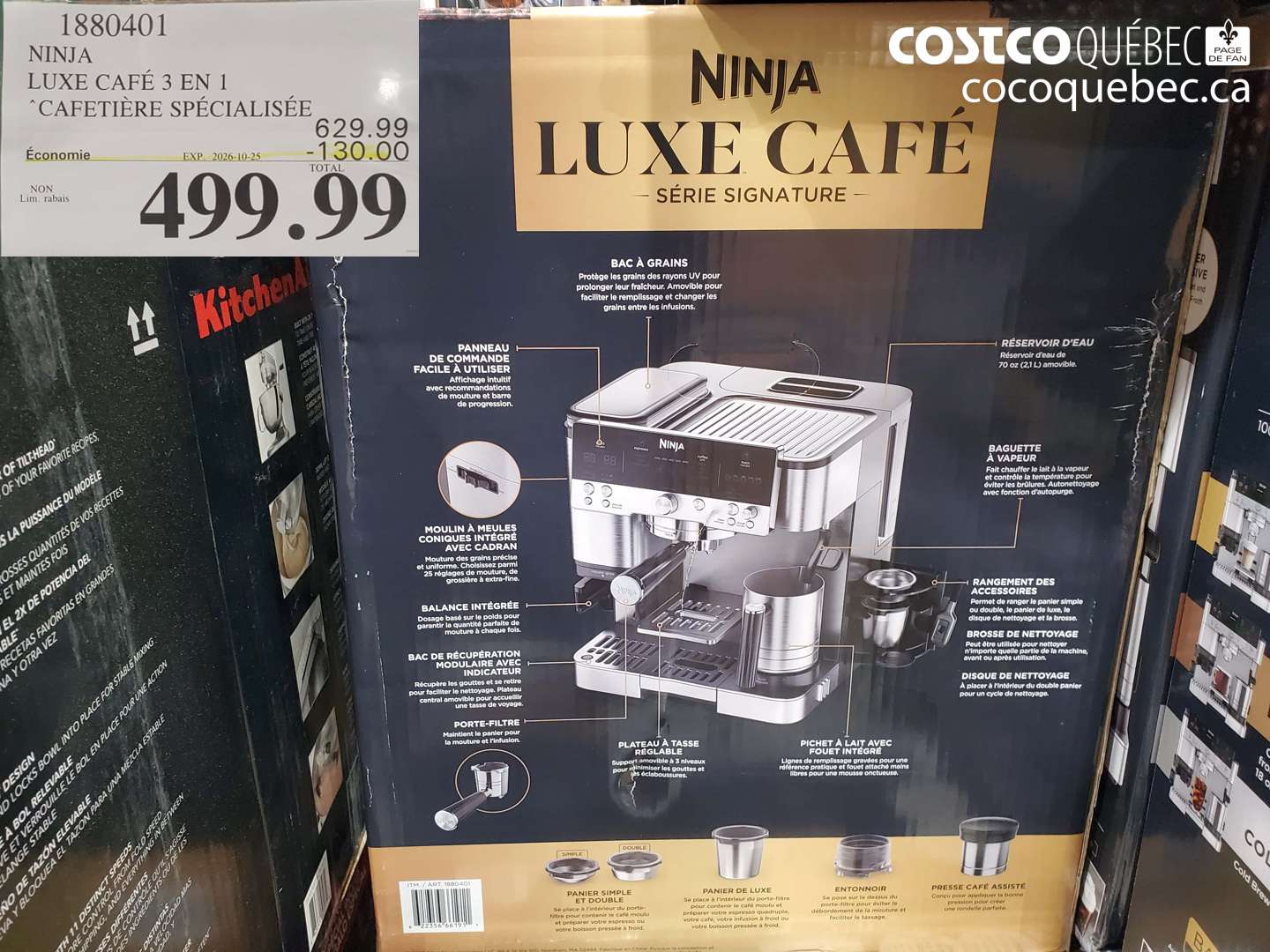 1880401 NINJA LUXE CAFÉ 3 EN 1 ($130.00 INSTANT SAVINGS EXPIRES ON 2026-10-25) $499.99