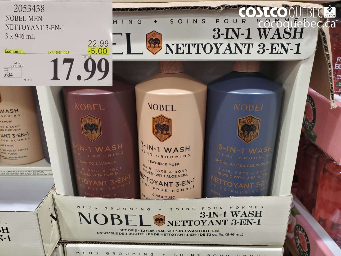 2053438 NOBEL MEN NETTOYANT 3-EN-1 ($5.00 INSTANT SAVINGS EXPIRES ON 2026-10-25) $17.99