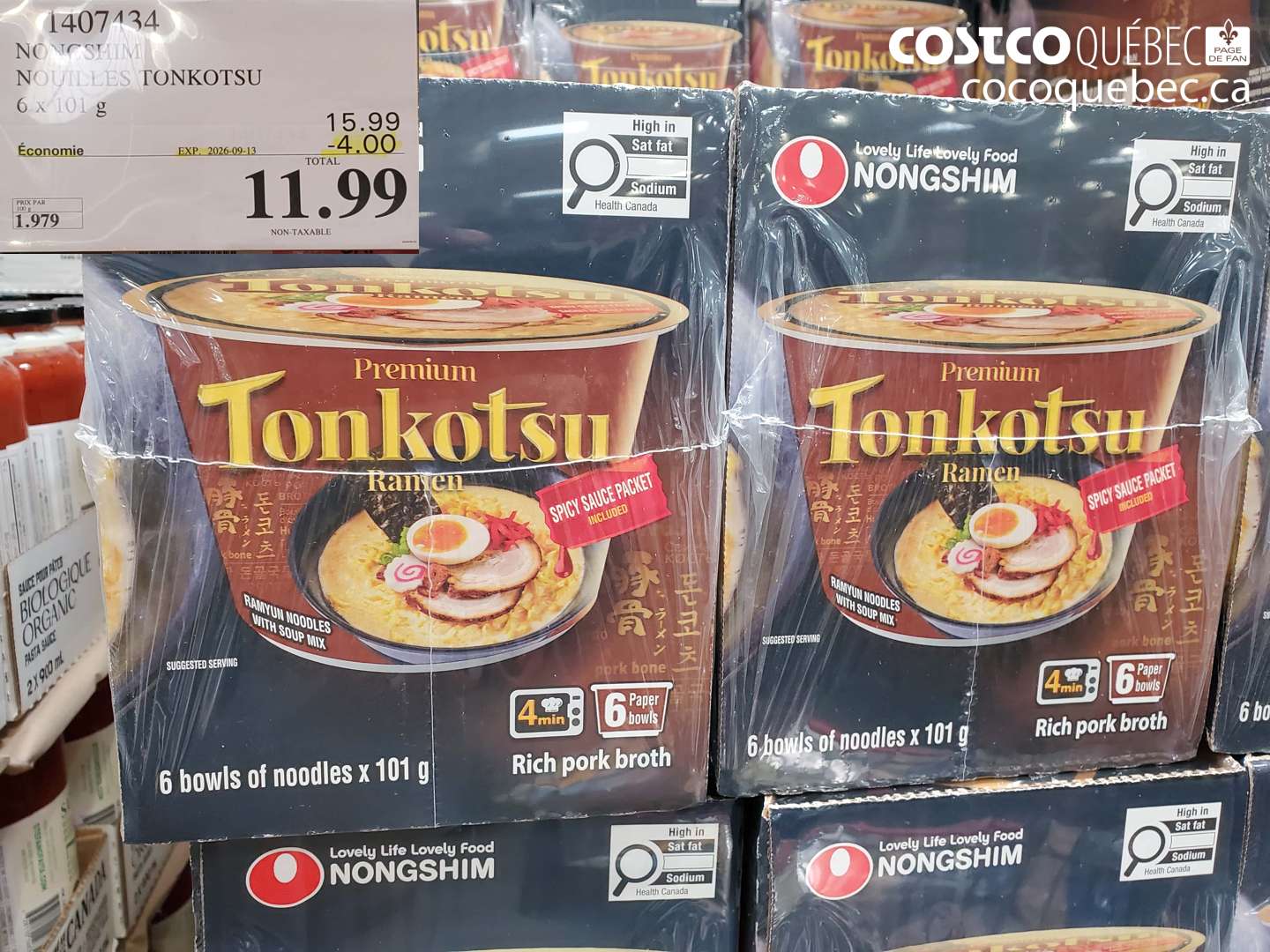 1407434 NONGSHIM NOUILLES TONKOTSU ($4.00 INSTANT SAVINGS EXPIRES ON 2026-09-13) $11.99