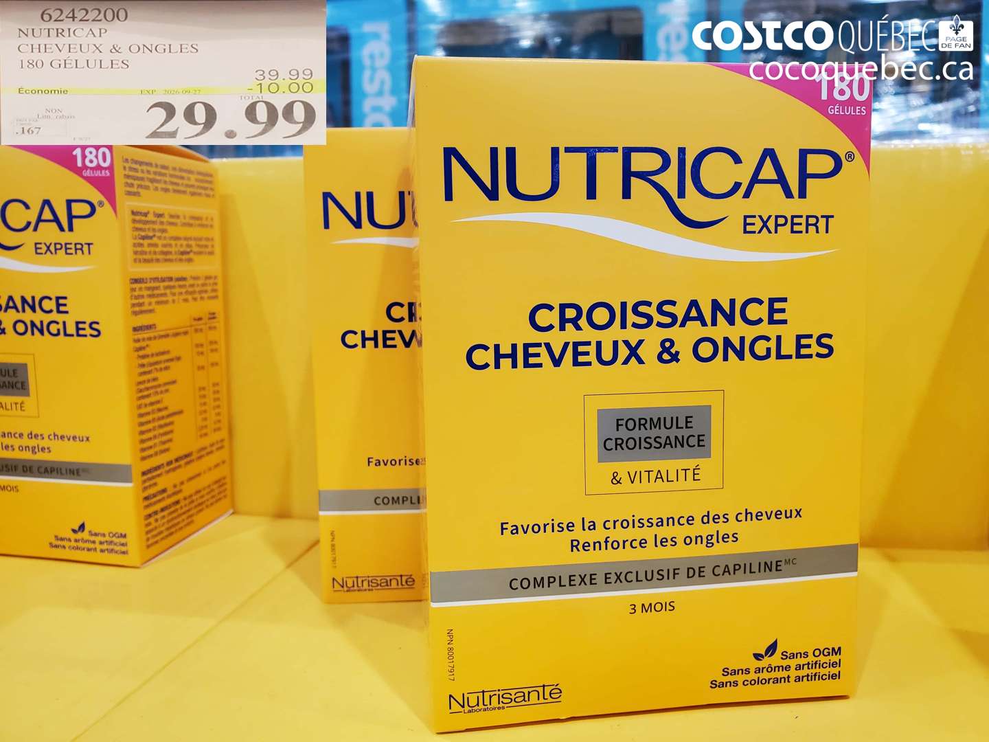 6242200 NUTRICAP CHEVEUX & ONGLES 180 GÉLULES ($10.00 INSTANT SAVINGS EXPIRES ON 2026-09-27) $29.99