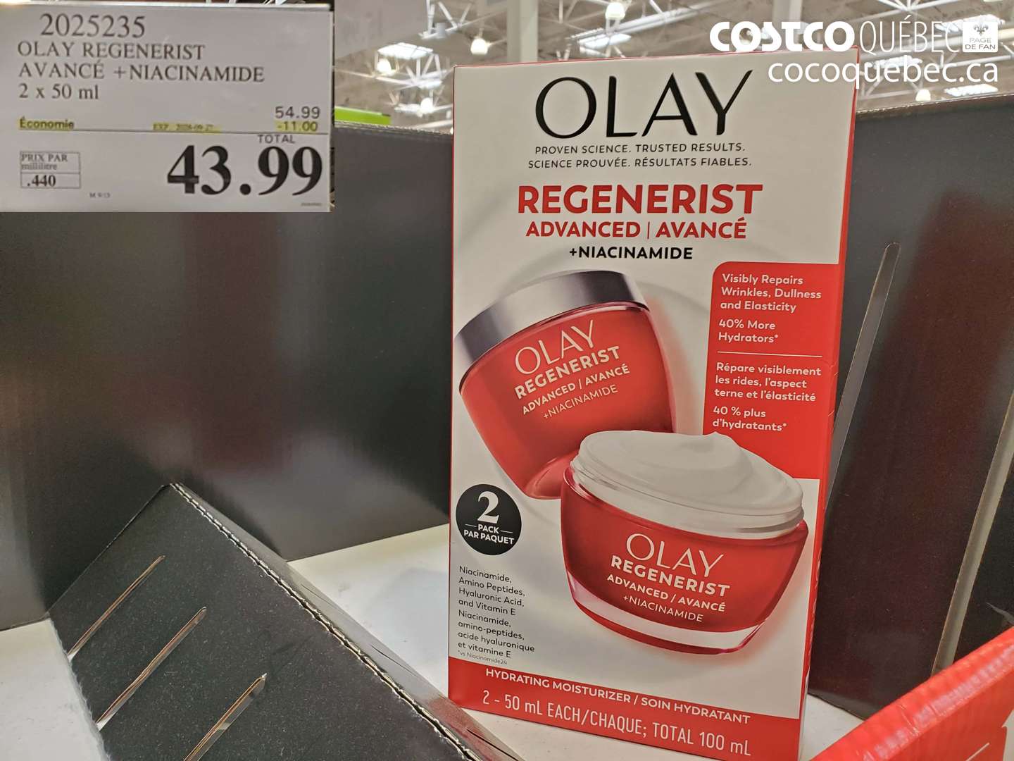 2025235 OLAY REGENERIST AVANCÉ + NIACINAMIDE 2 X 50 ML ($11.00 INSTANT SAVINGS EXPIRES ON 2026-09-27) $43.99