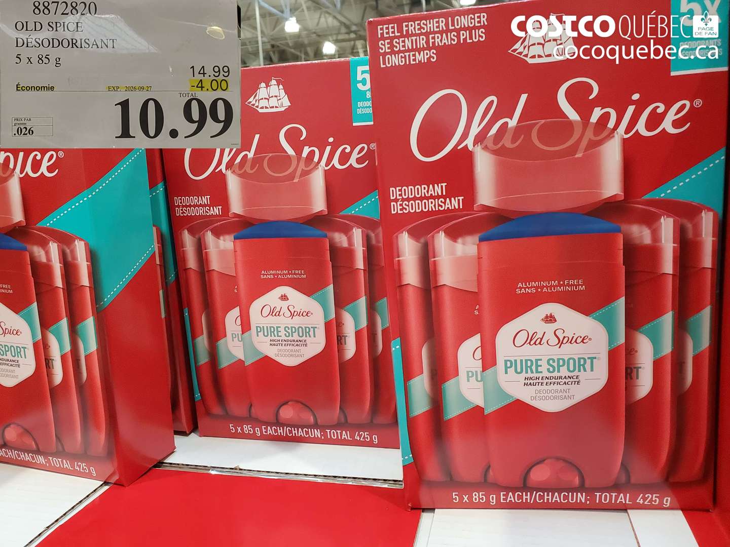 8872820 OLD SPICE DÉSODORISANT ($4.00 INSTANT SAVINGS EXPIRES ON 2026-09-27) $10.99