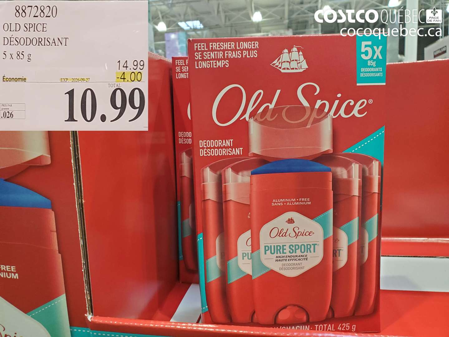 8872820 OLD SPICE DÉSODORISANT ($4.00 INSTANT SAVINGS EXPIRES ON 2026-09-27) $10.99
