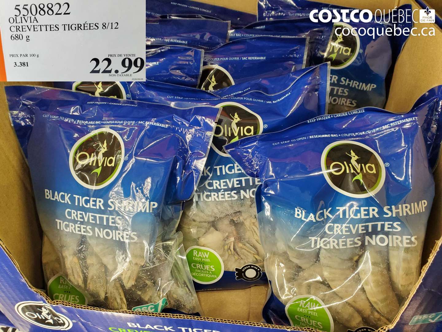 5508822 OLIVIA CREVETTES TIGRÉES 8/12 $22.99