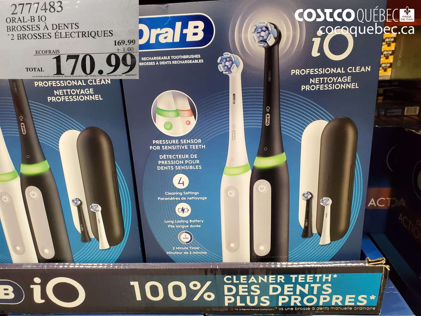 2777483 ORAL-B IO BROSSES À DENTS $170.99