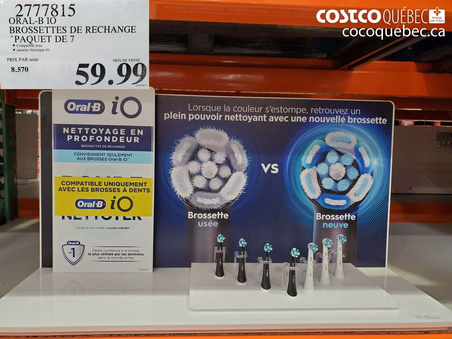 2777815 ORAL-B IO BROSSETTES DE RECHANGE PAQUET DE 7 $59.99