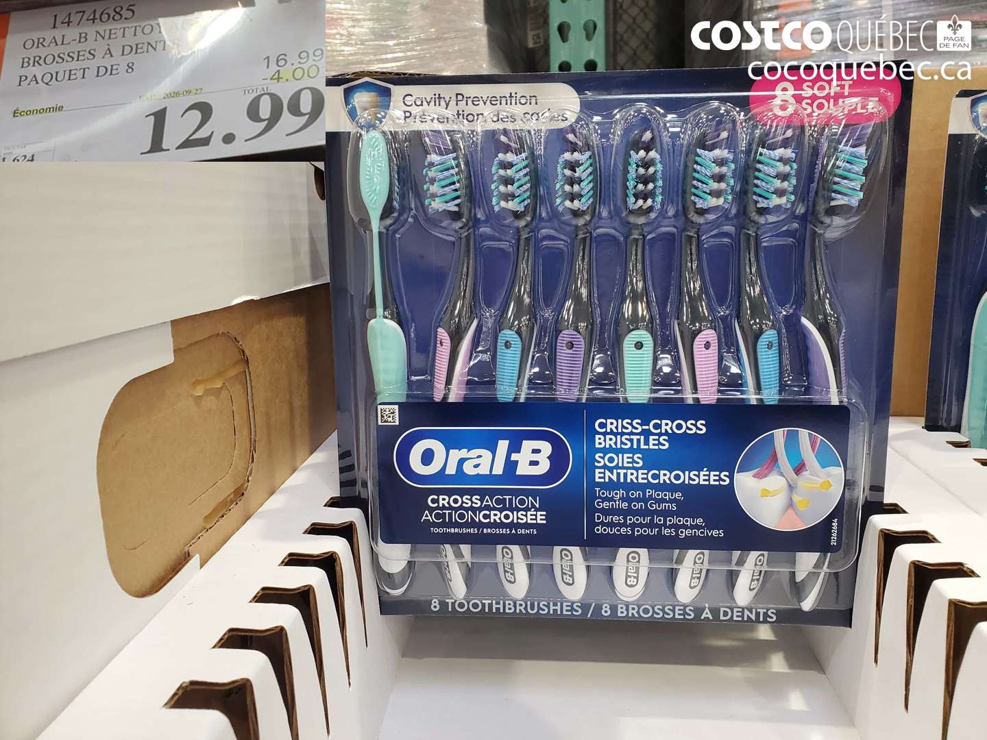 1474685 ORAL-B NETTOY BROSSES À DENT PAQUET DE 8 ($4.00 INSTANT SAVINGS EXPIRES ON 2026-09-27) $12.99