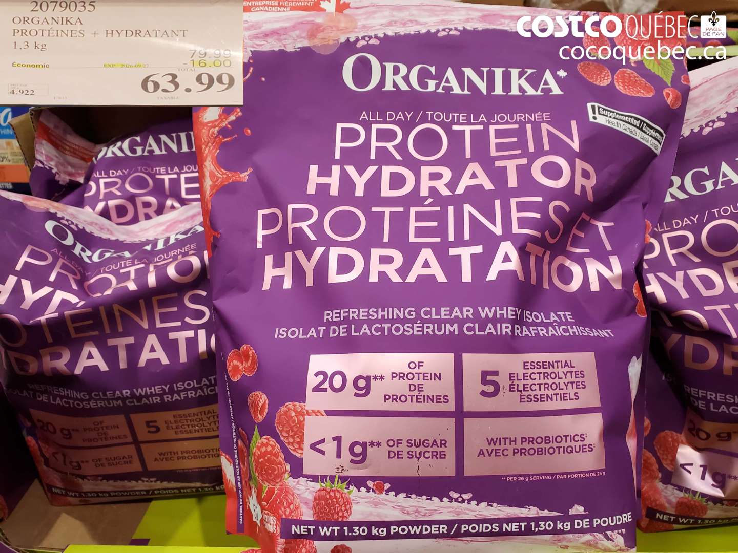 2079035 ORGANIKA PROTÉINES + HYDRATANT 1.3 KG ($16.00 INSTANT SAVINGS EXPIRES ON 2026-09-27) $63.99