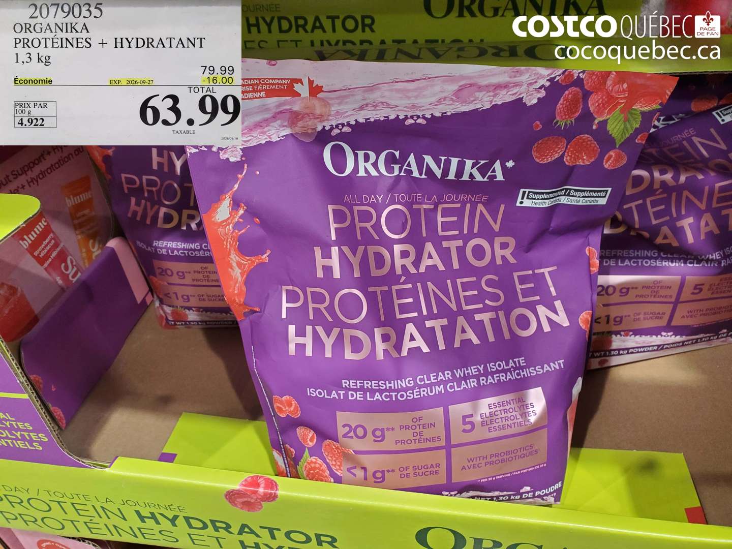 2079035 ORGANIKA PROTÉINES + HYDRATANT ($16.00 INSTANT SAVINGS EXPIRES ON 2026-09-27) $63.99