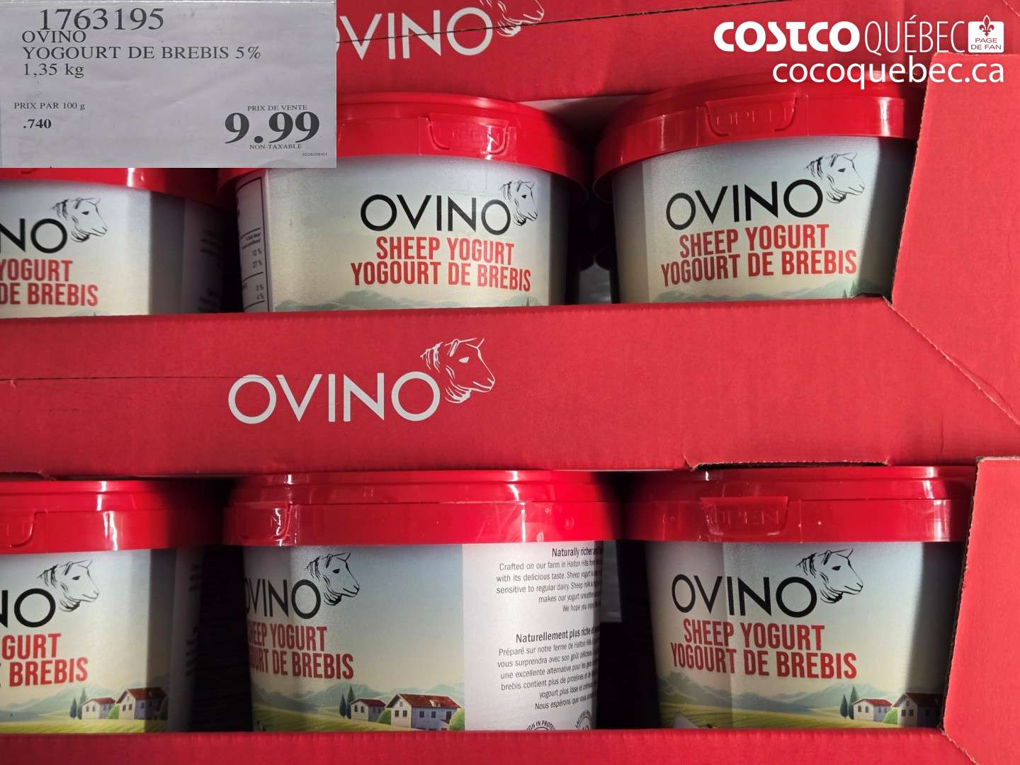 1763195 OVINO YOGOURT DE BREBIS 5% $9.99