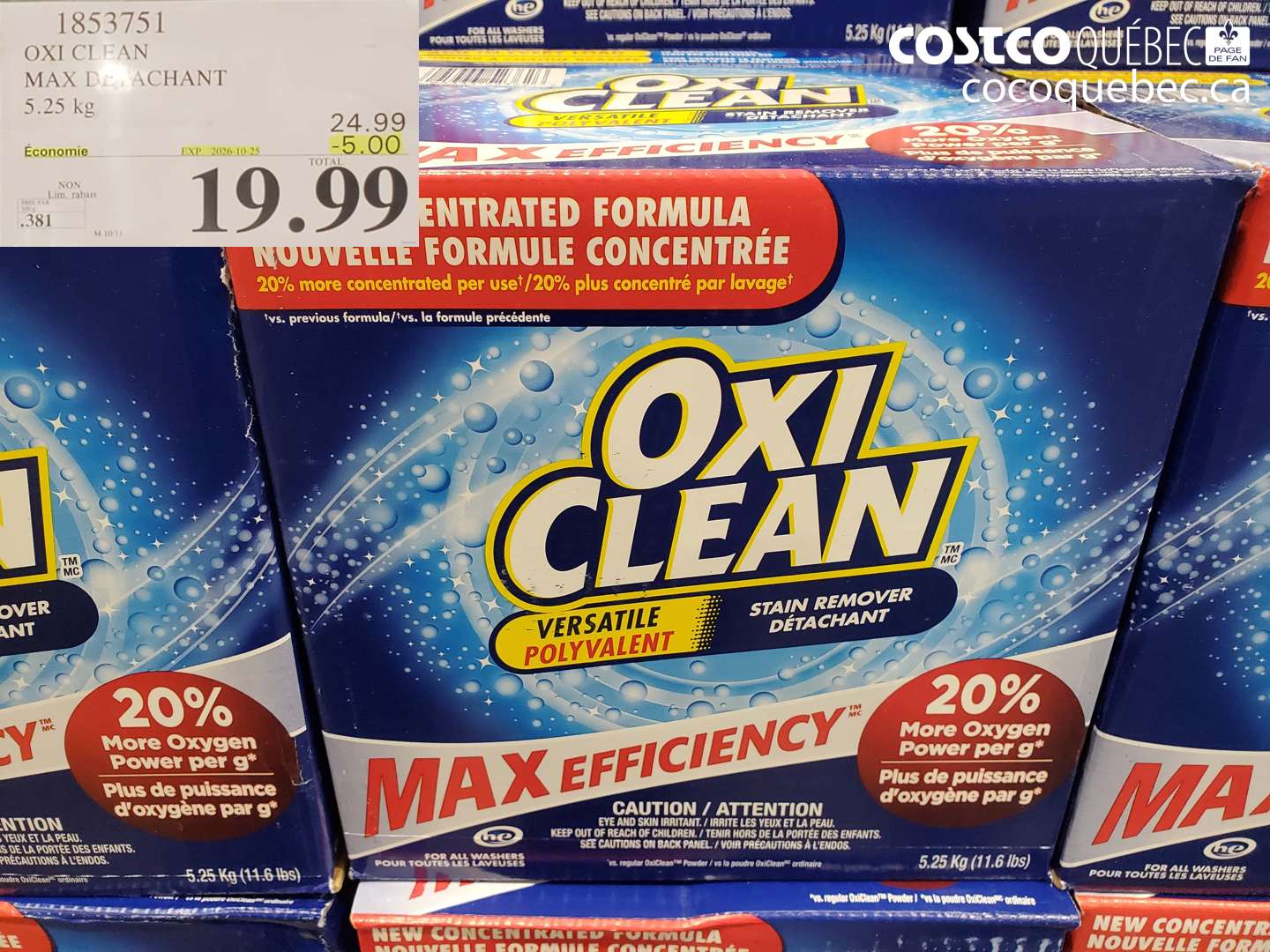 1853751 OXI CLEAN MAX DETACHANT ($5.00 INSTANT SAVINGS EXPIRES ON 2026-10-25) $19.99