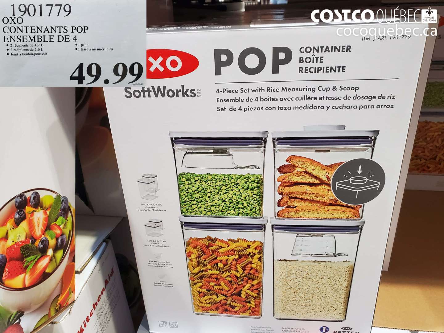 1901779 OXO CONTENANTS POP ENSEMBLE DE 4 $49.99