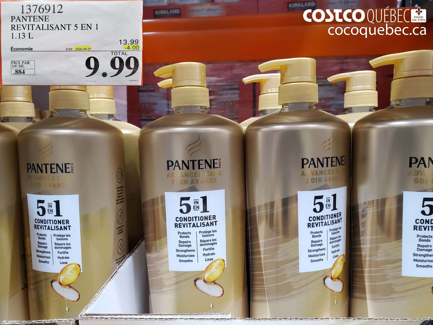 1376912 PANTENE REVITALISANT 5 EN 1 1.13 L ($4.00 INSTANT SAVINGS EXPIRES ON 2026-09-27) $9.99