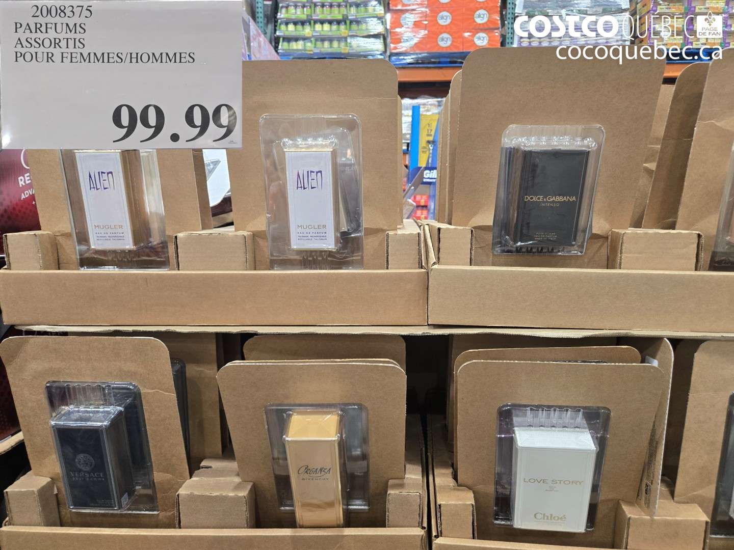 2008375 PARFUMS ASSORTIS POUR FEMMES/HOMMES $99.99