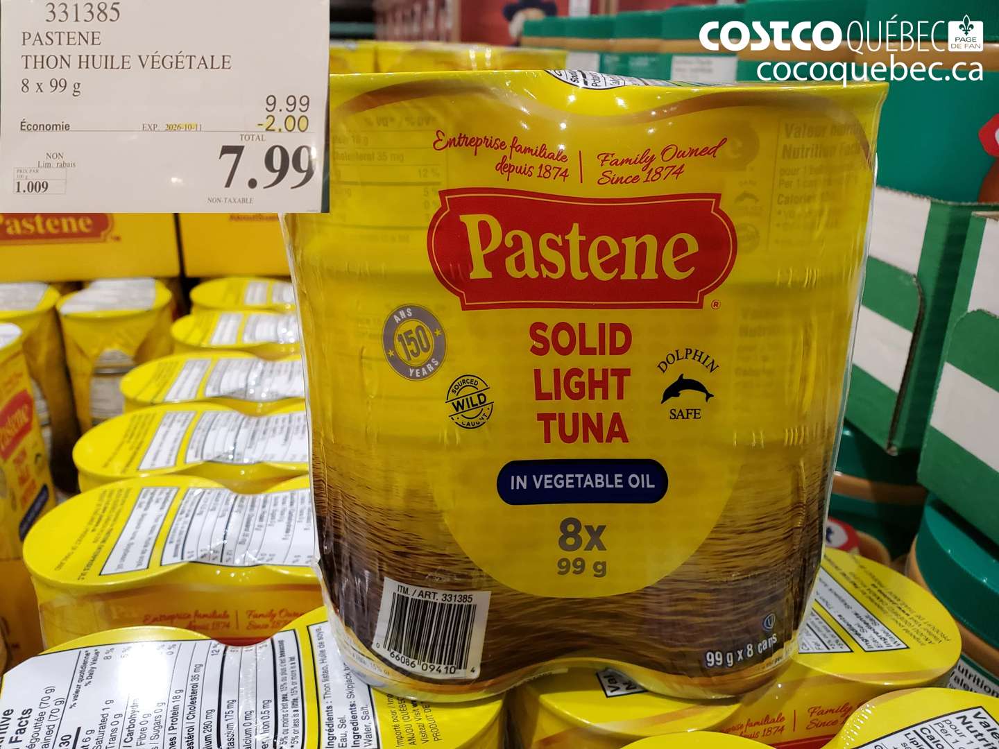 331385 PASTENE THON HUILE VÉGÉTALE ($2.00 INSTANT SAVINGS EXPIRES ON 2026-10-11) $7.99