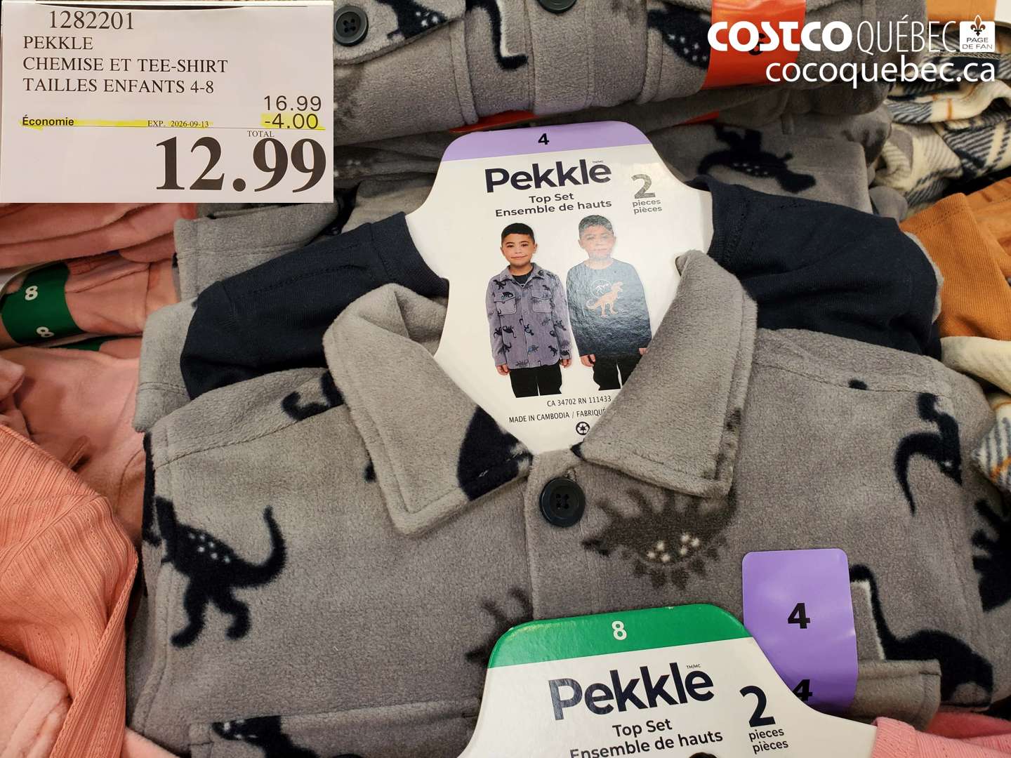 1282201 PEKKLE CHEMISE ET TEE-SHIRT TAILLES ENFANTS 4-8 ($4.00 INSTANT SAVINGS EXPIRES ON 2026-09-13) $12.99