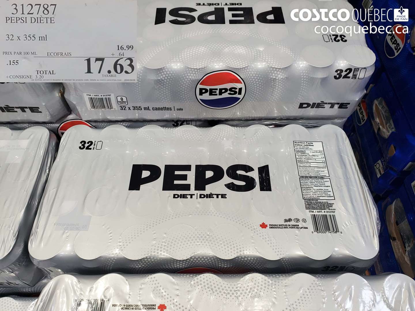 312787 PEPSI DIÈTE $17.63