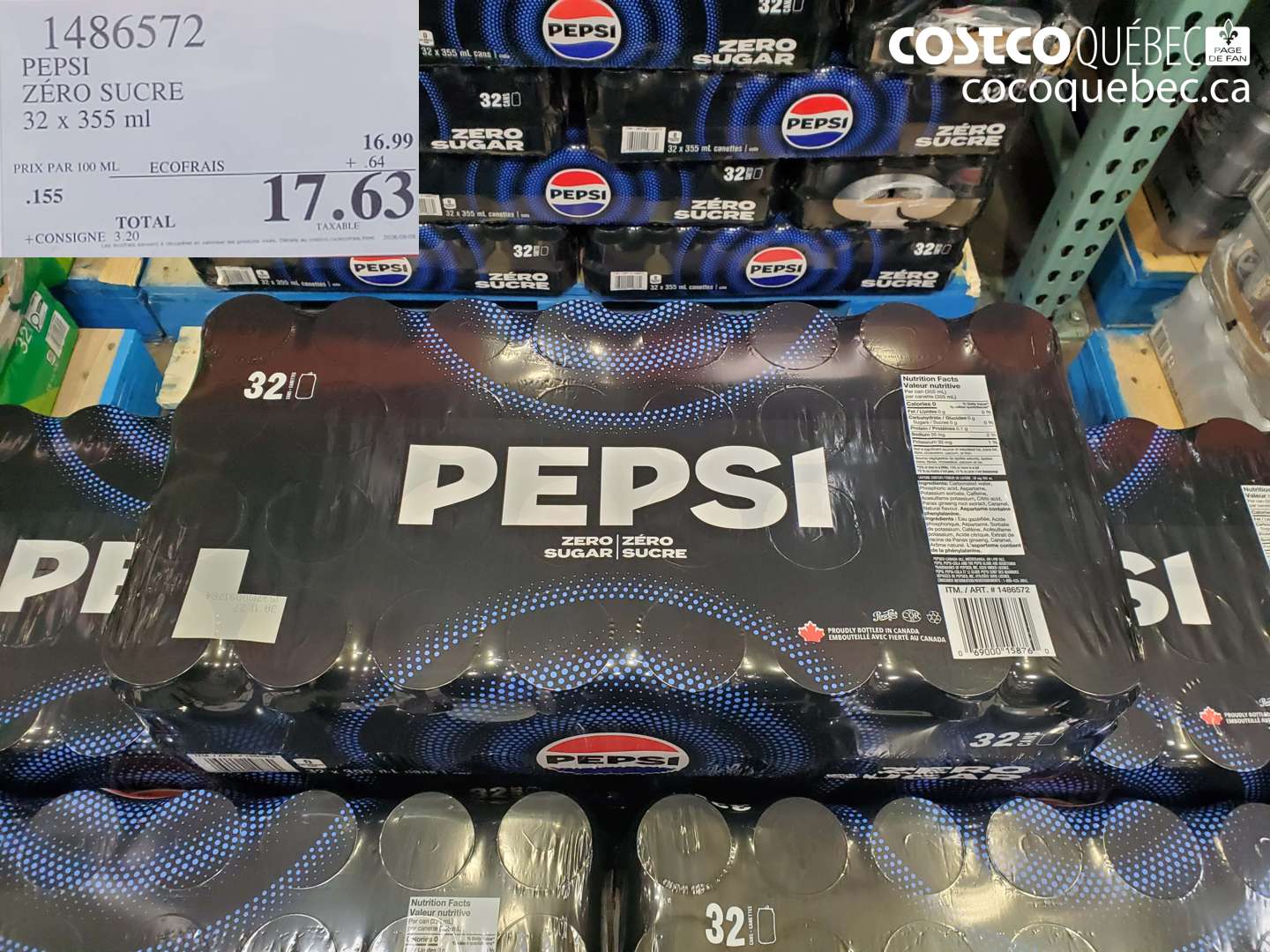 1486572 PEPSI ZÉRO SUCRE $17.63