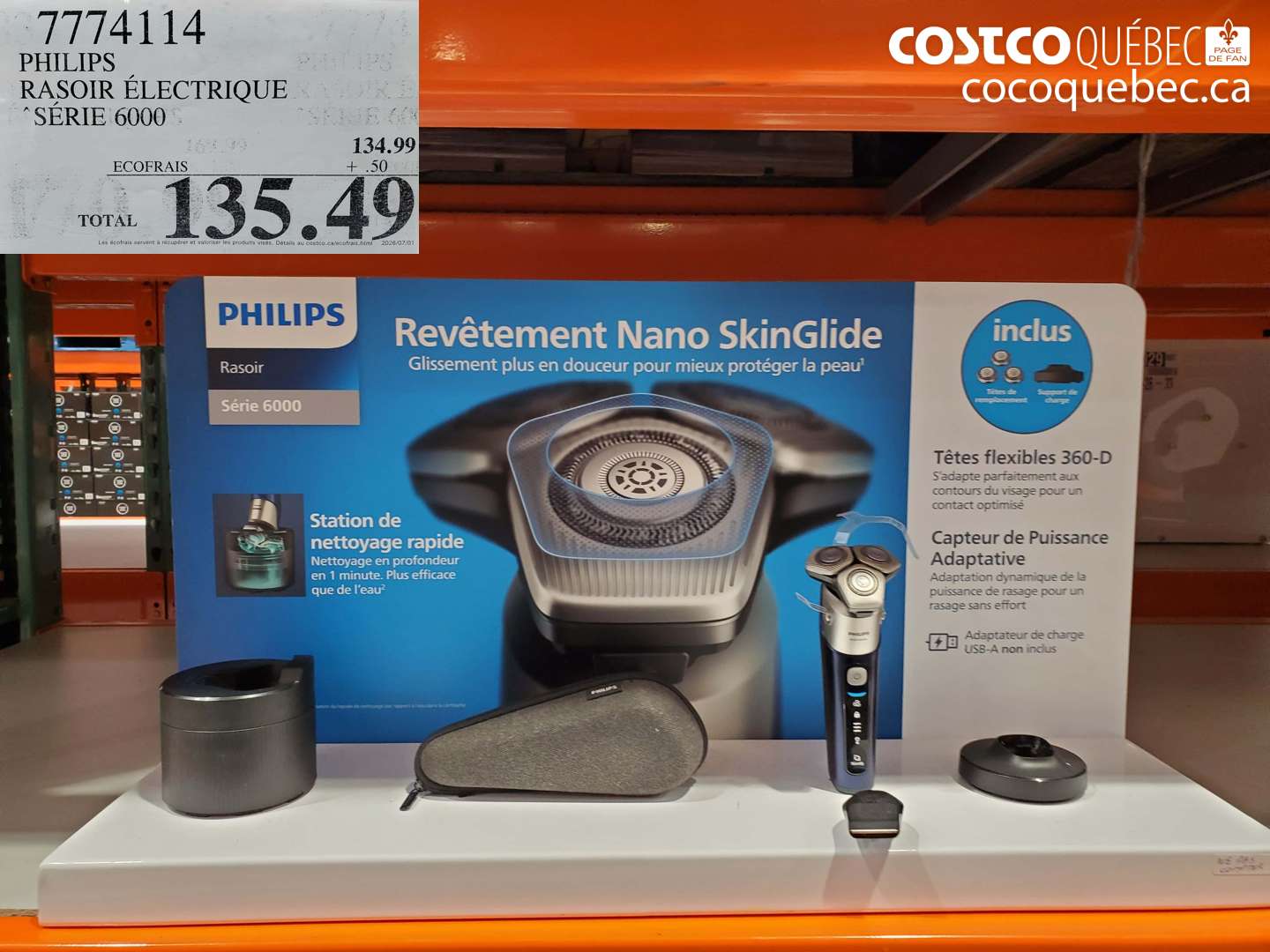 7774114 PHILIPS RASOIR ÉLECTRIQUE SÉRIE 6000 $135.49