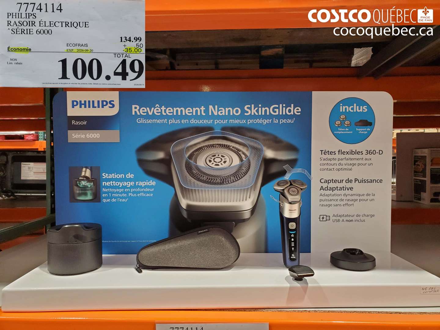 7774114 PHILIPS RASOIR ÉLECTRIQUE SÉRIE 6000 ($35.00 INSTANT SAVINGS EXPIRES ON 2026-09-20) $100.49