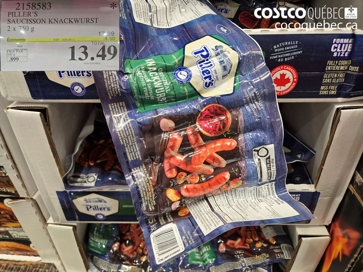 2158583 PILLER'S SAUCISSON KNACKWURST ($4.50 INSTANT SAVINGS EXPIRES ON 2026-09-11) $13.49
