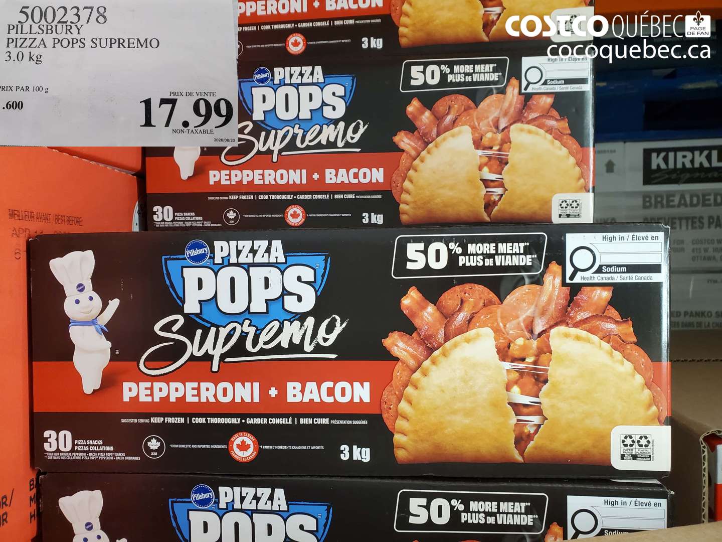 5002378 PILLSBURY PIZZA POPS SUPREMO $17.99