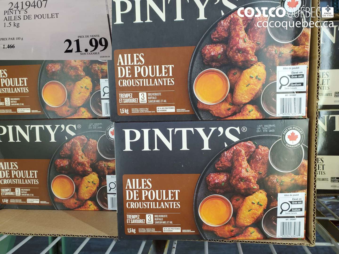 2419407 PINTY'S AILES DE POULET $21.99