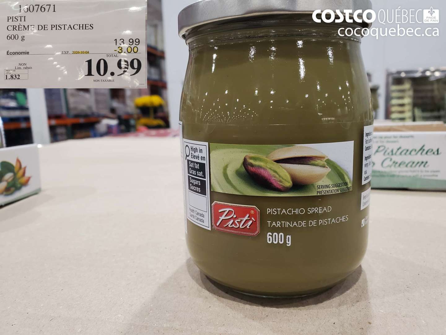 1607671 PISTI CRÈME DE PISTACHES ($3.00 INSTANT SAVINGS EXPIRES ON 2026-10-04) $10.99