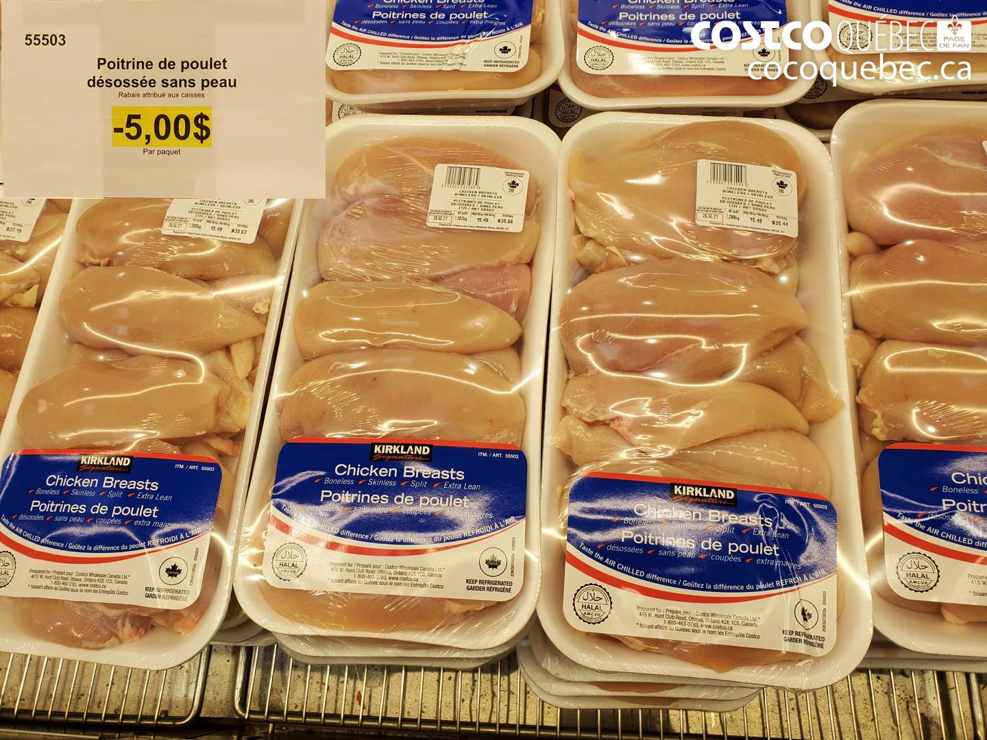 55503 POITRINE DE POULET DÉSOSSÉE SANS PEAU ($5.00 INSTANT SAVINGS)