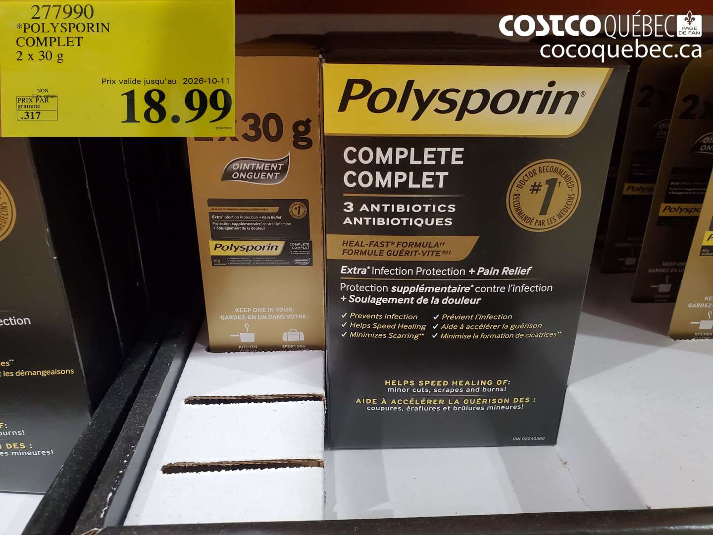 277990 POLYSPORIN COMPLET 2 X 30 G (EXPIRES ON 2026-10-11) $18.99
