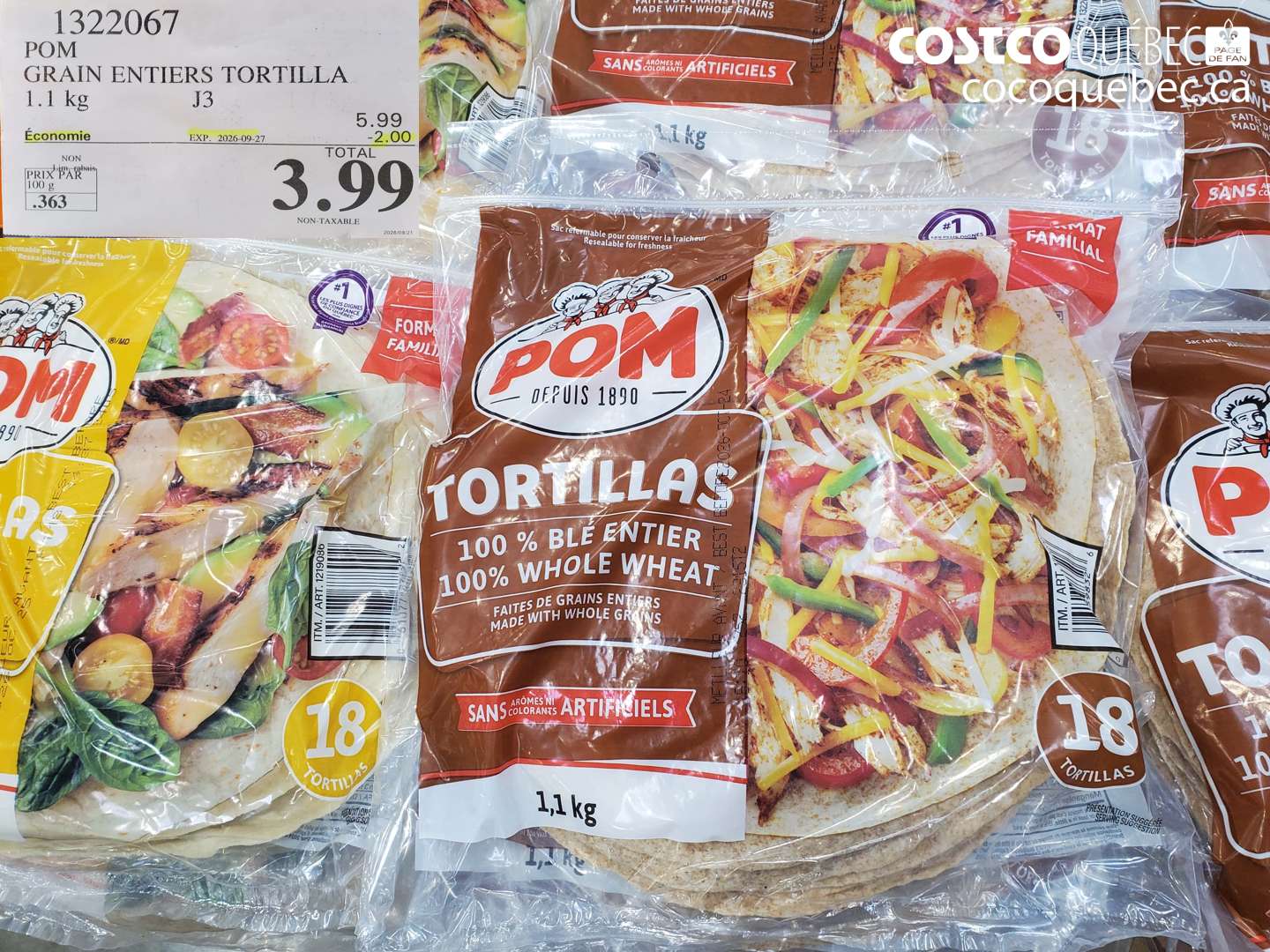 1322067 POM GRAIN ENTIERS TORTILLA ($2.00 INSTANT SAVINGS EXPIRES ON 2026-09-27) $3.99