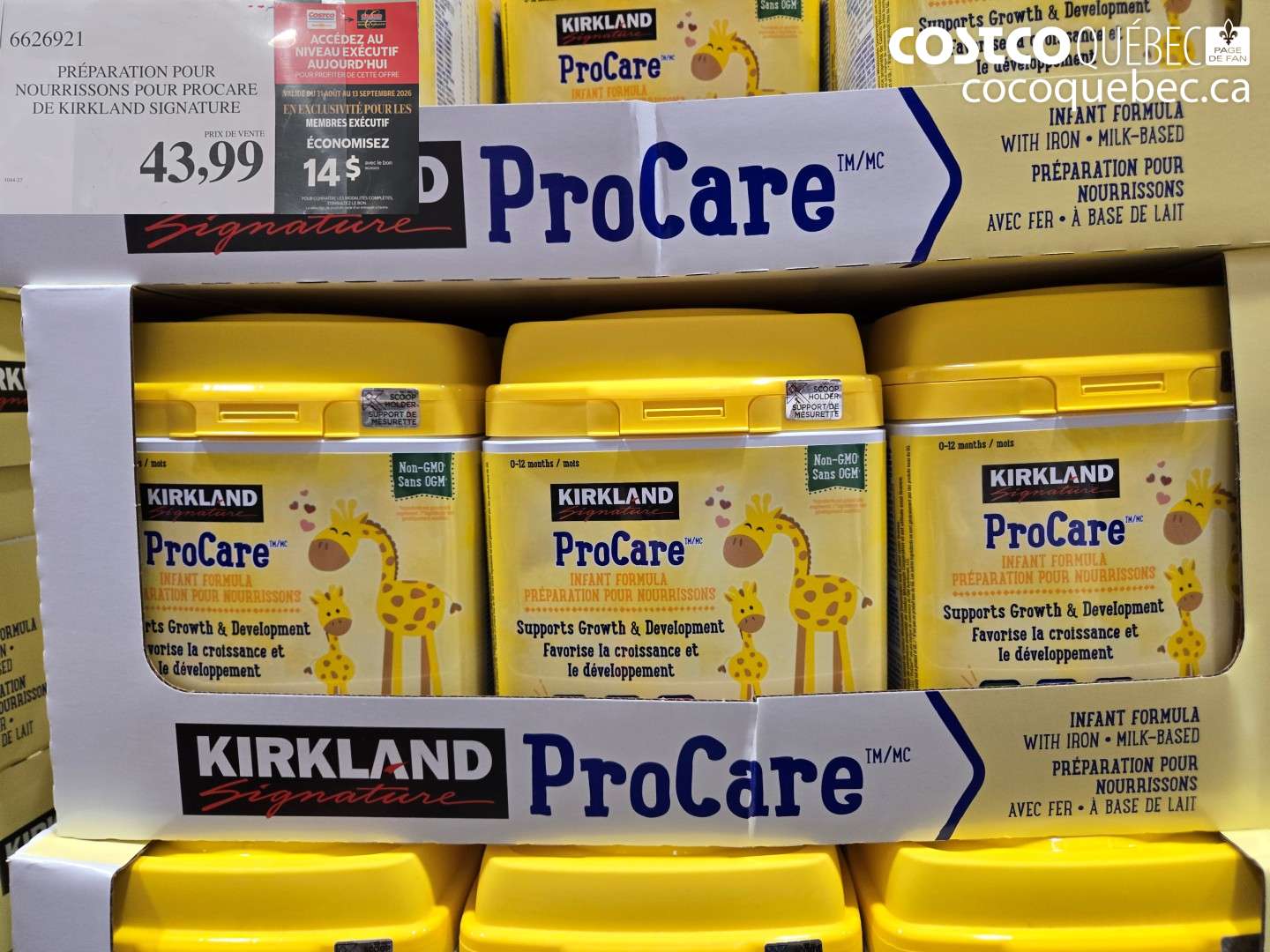 6626921 PRÉPARATION POUR NOURRISSONS POUR PROCARE DE KIRKLAND SIGNATURE $43.99