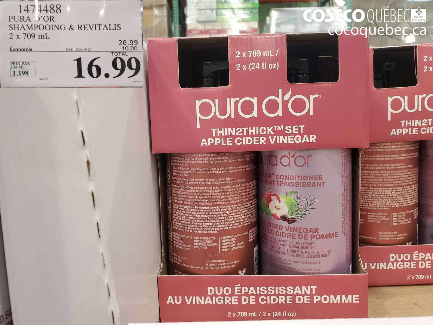 1474488 PURA D'OR SHAMPOOING & REVITALIS ($10.00 INSTANT SAVINGS EXPIRES ON 2026-09-27) $16.99