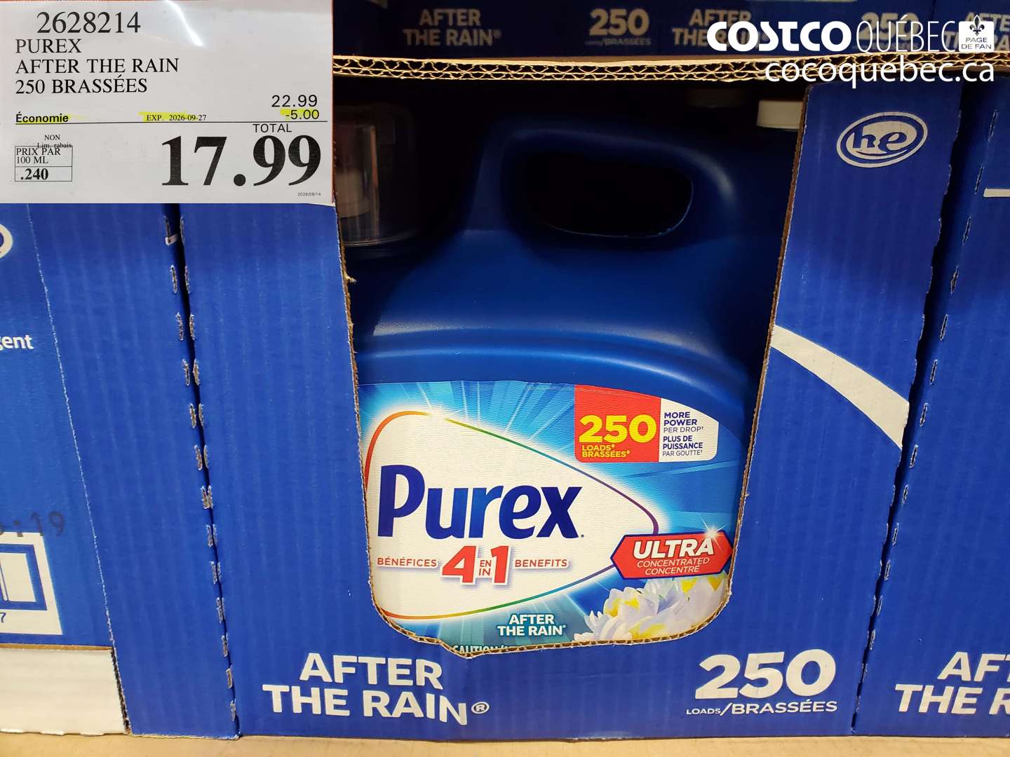 2628214 PUREX AFTER THE RAIN 250 BRASSÉES ($5.00 INSTANT SAVINGS EXPIRES ON 2026-09-27) $17.99