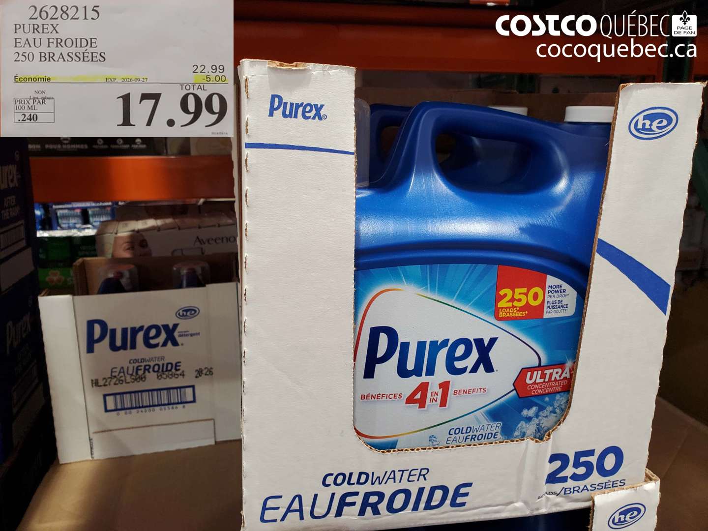 2628215 PUREX EAU FROIDE 250 BRASSÉES ($5.00 INSTANT SAVINGS EXPIRES ON 2026-09-27) $17.99