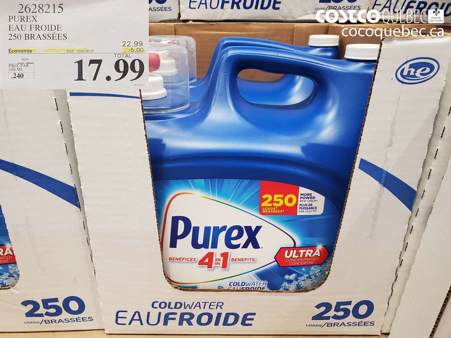 2628215 PUREX EAU FROIDE 250 BRASSÉES ($5.00 INSTANT SAVINGS EXPIRES ON 2026-09-27) $17.99
