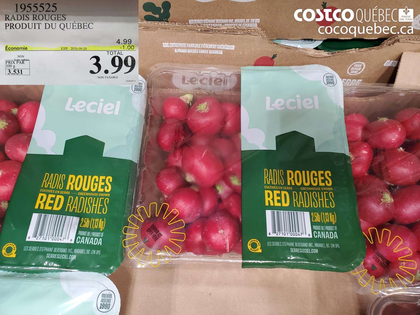 1955525 RADIS ROUGES PRODUIT DU QUÉBEC ($1.00 INSTANT SAVINGS EXPIRES ON 2026-09-20) $3.99