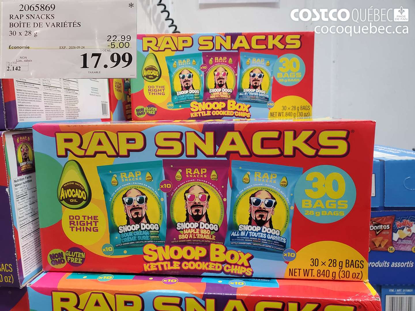 2065869 RAP SNACKS BOÎTE DE VARIÉTÉS ($5.00 INSTANT SAVINGS EXPIRES ON 2026-09-24) $17.99