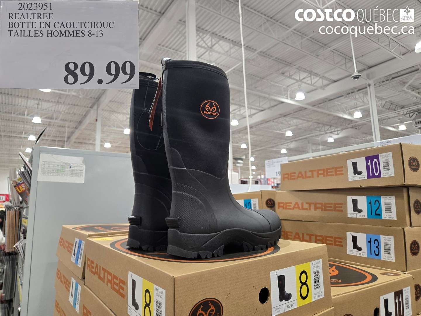 2023951 REALTREE BOTTE EN CAOUTCHOUC TAILLES HOMMES 8-13 $89.99