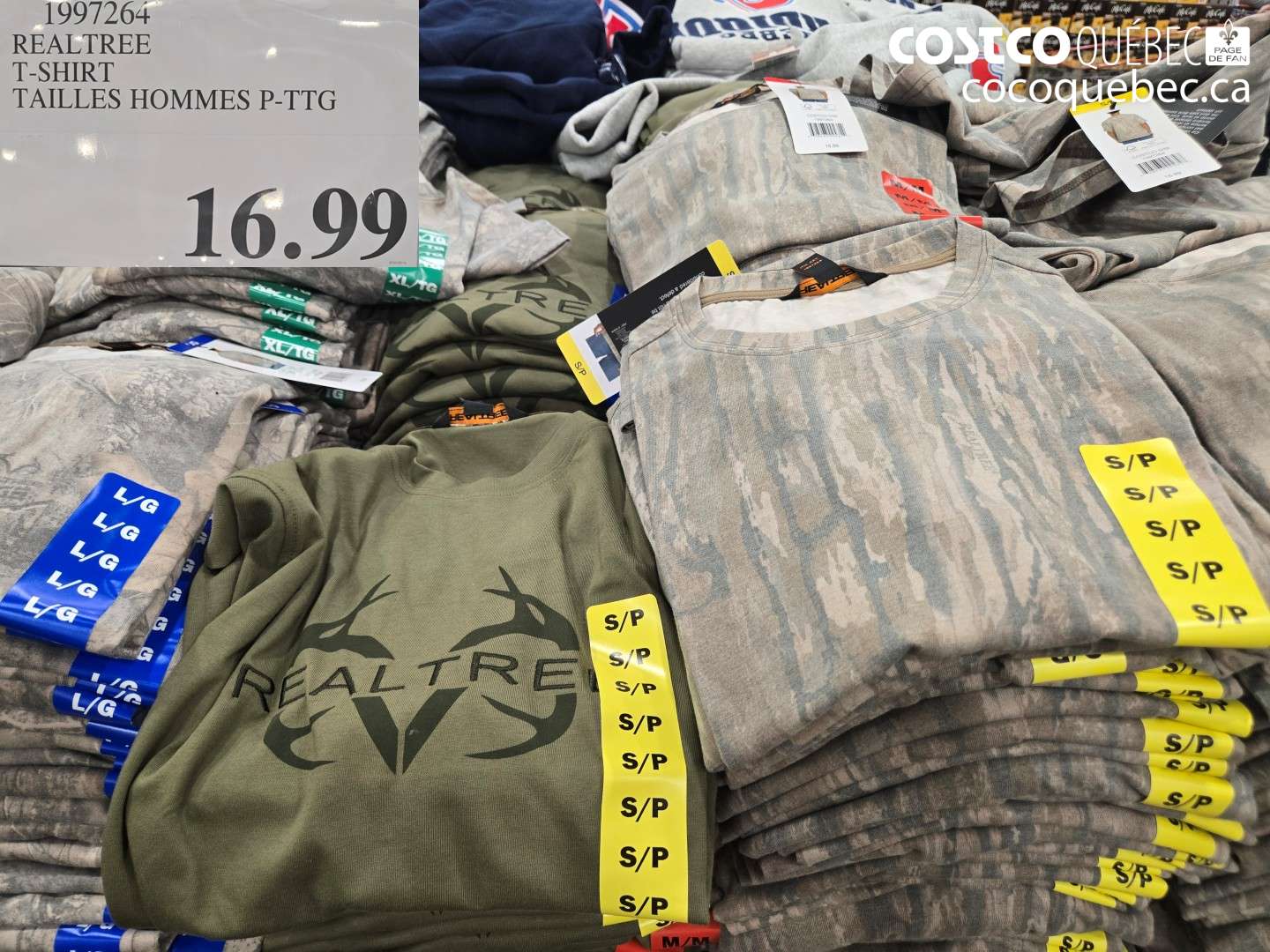 1997264 REALTREE T-SHIRT TAILLES HOMMES P-TTG $16.99