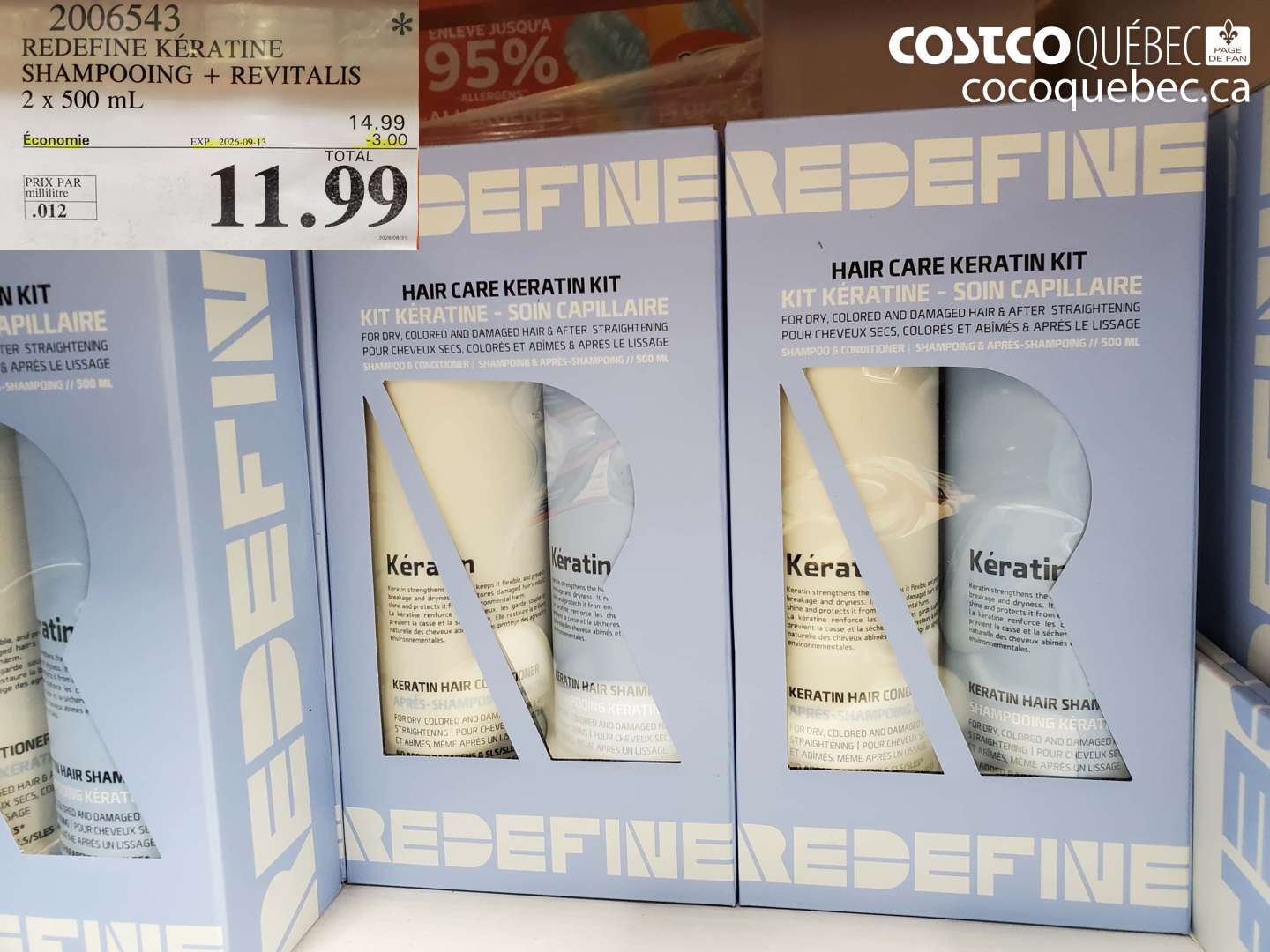2006543 REDEFINE KÉRATINE SHAMPOOING + REVITALIS ($3.00 INSTANT SAVINGS EXPIRES ON 2026-09-13) $11.99