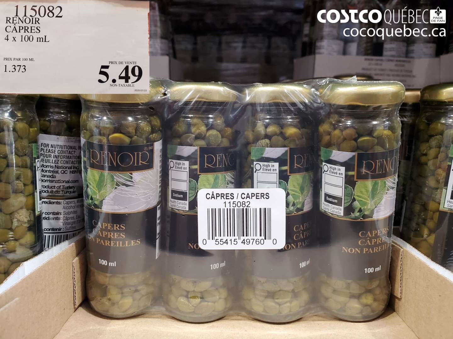 115082 RENOIR CÂPRES 4 X 100 ML $5.49