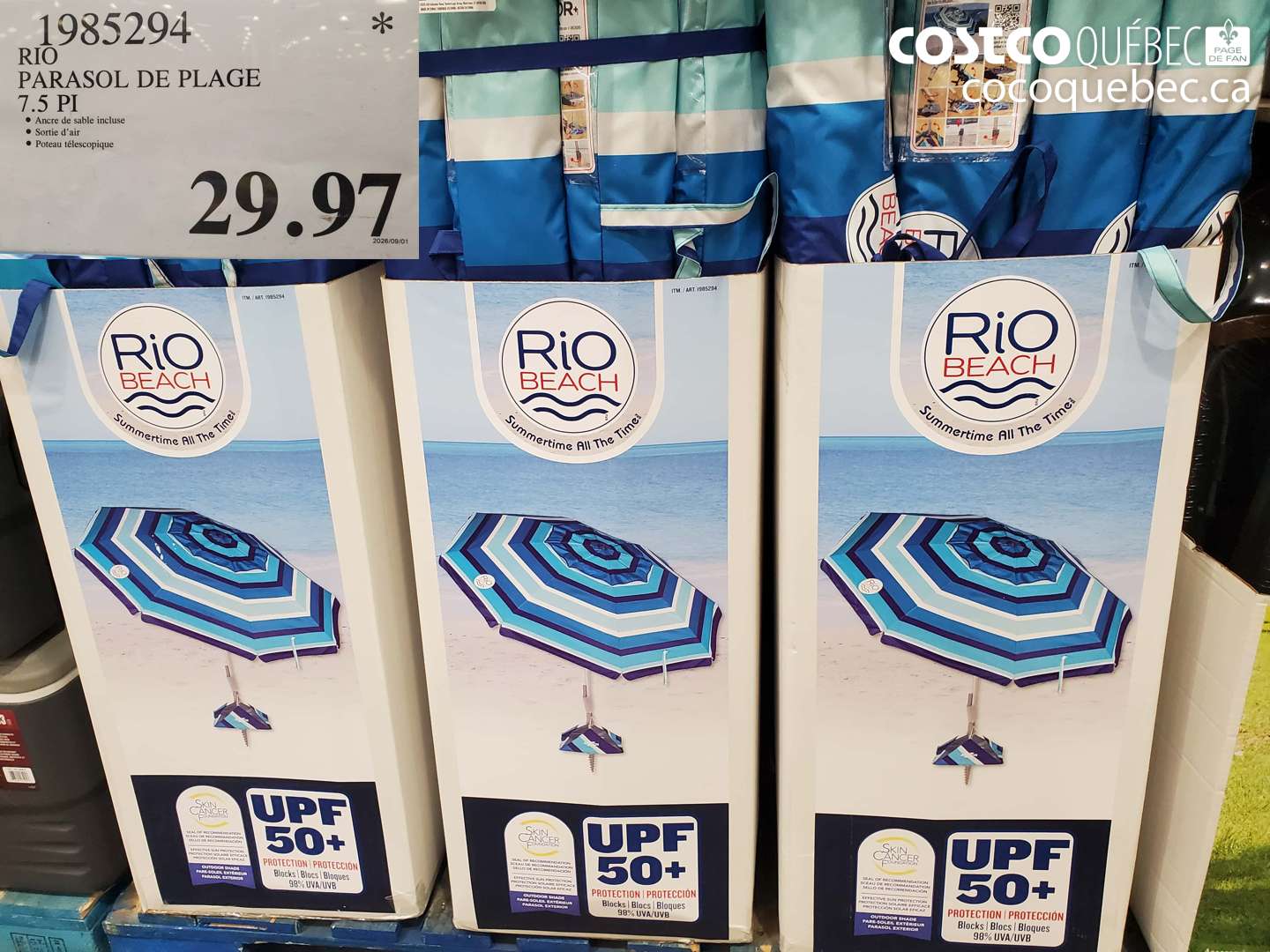 1985294 RIO PARASOL DE PLAGE 7.5 PI $29.97