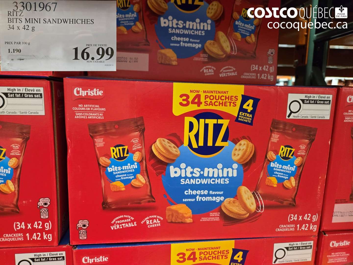 3301967 RITZ BITS MINI SANDWHICHES $16.99