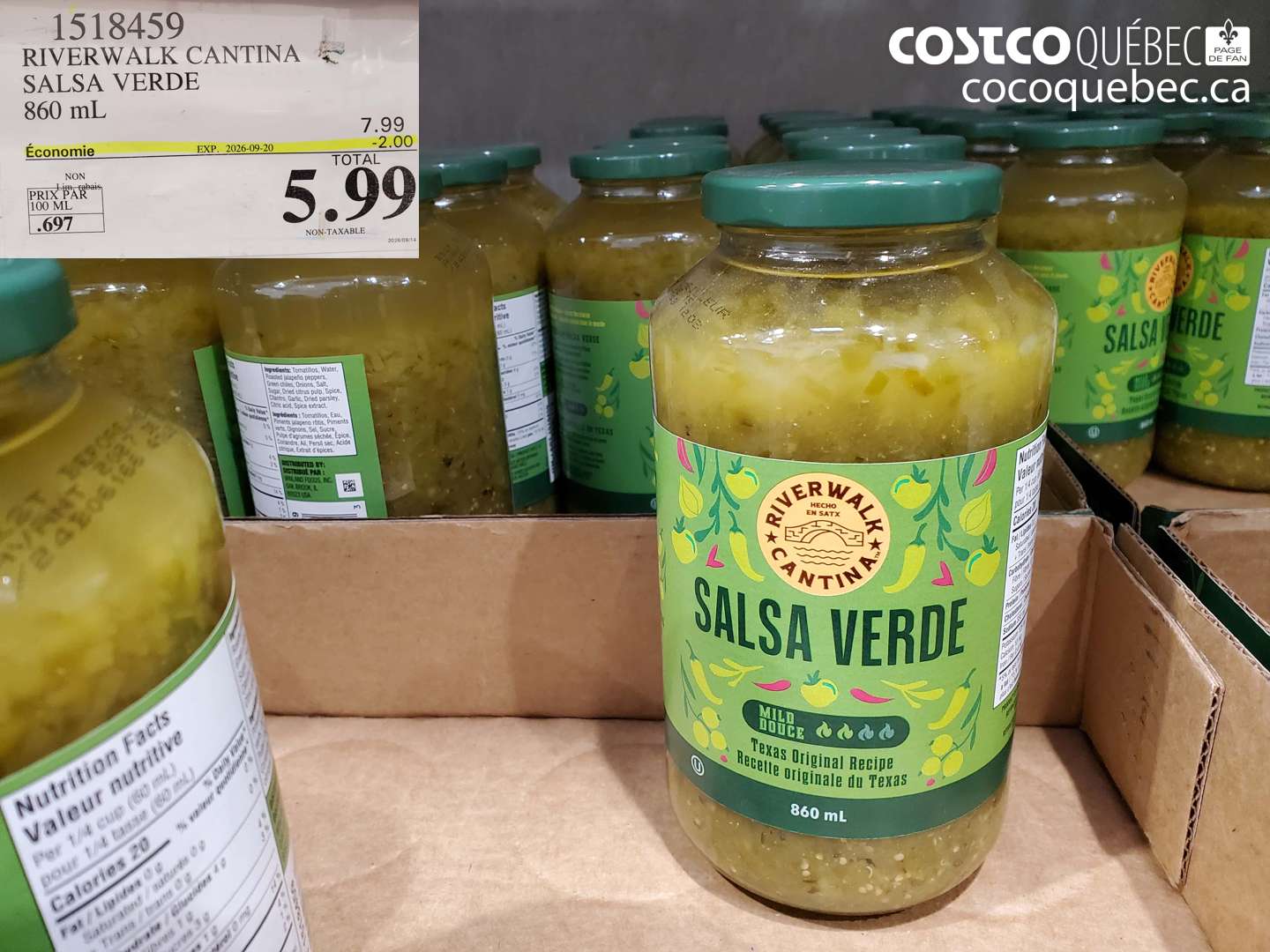 1518459 RIVERWALK CANTINA SALSA VERDE 860 ML ($2.00 INSTANT SAVINGS EXPIRES ON 2026-09-20) $5.99