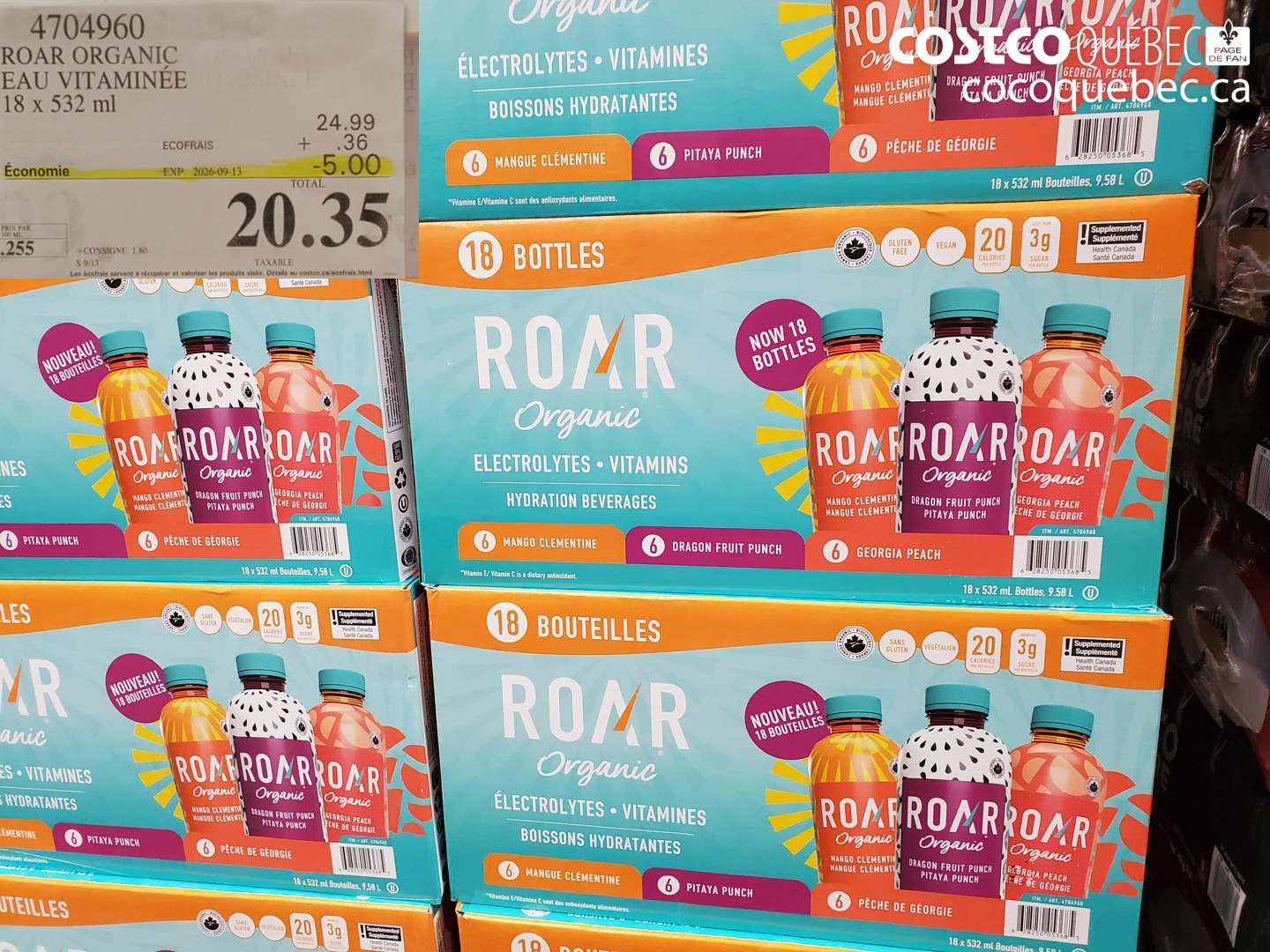 4704960 ROAR ORGANIC EAU VITAMINÉE ($5.00 INSTANT SAVINGS EXPIRES ON 2026-09-13) $20.35