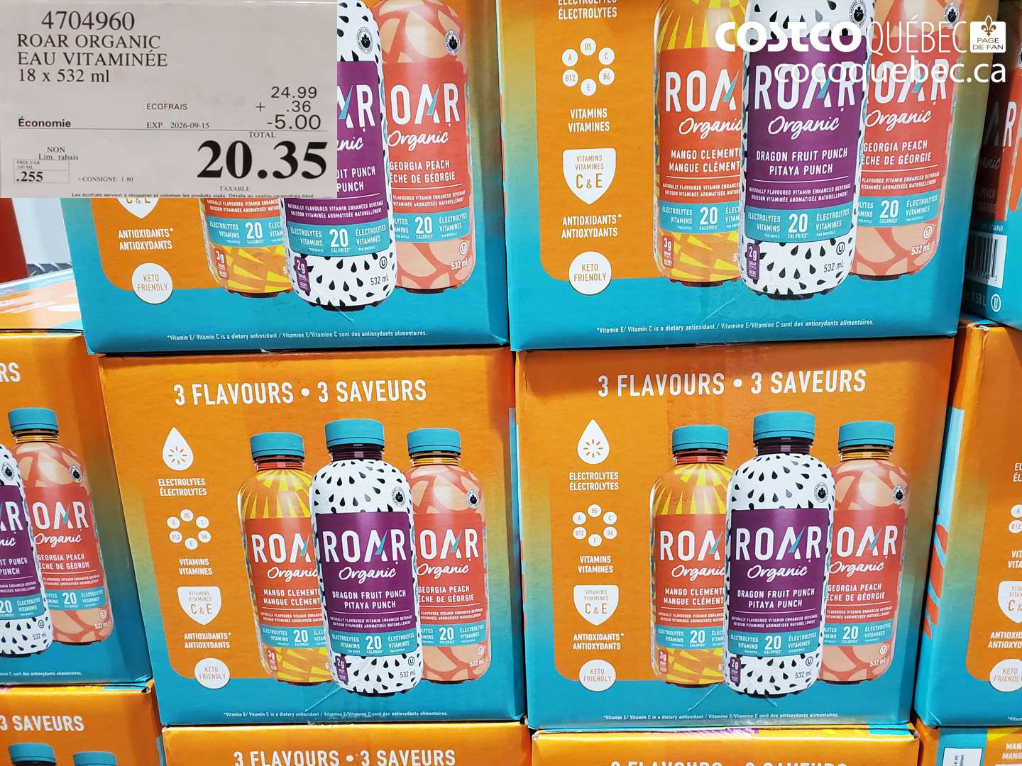 4704960 ROAR ORGANIC EAU VITAMINÉE ($5.00 INSTANT SAVINGS EXPIRES ON 2026-09-15) $20.35