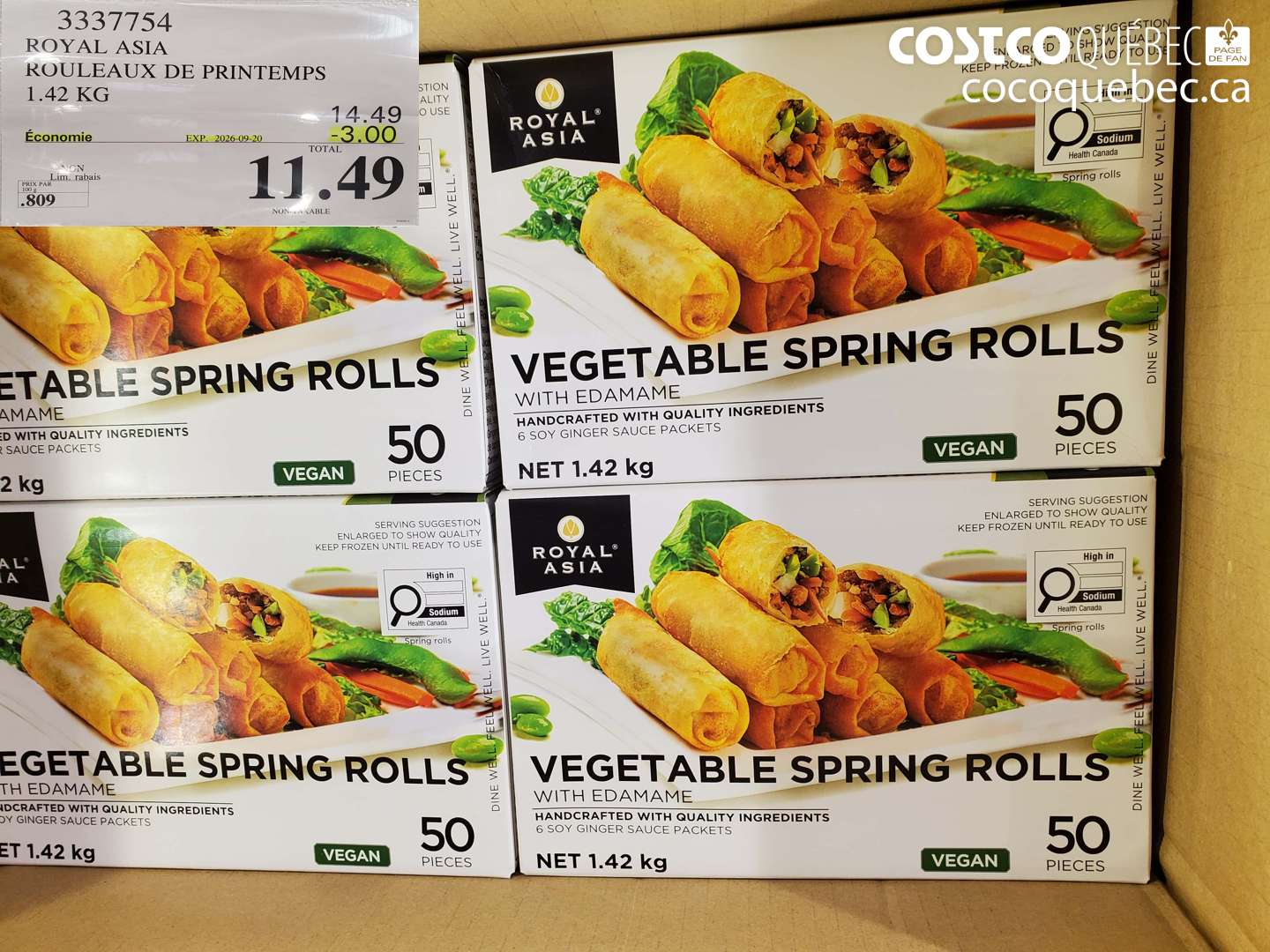3337754 ROYAL ASIA ROULEAUX DE PRINTEMPS 1.42 KG ($3.00 INSTANT SAVINGS EXPIRES ON 2026-09-20) $11.49