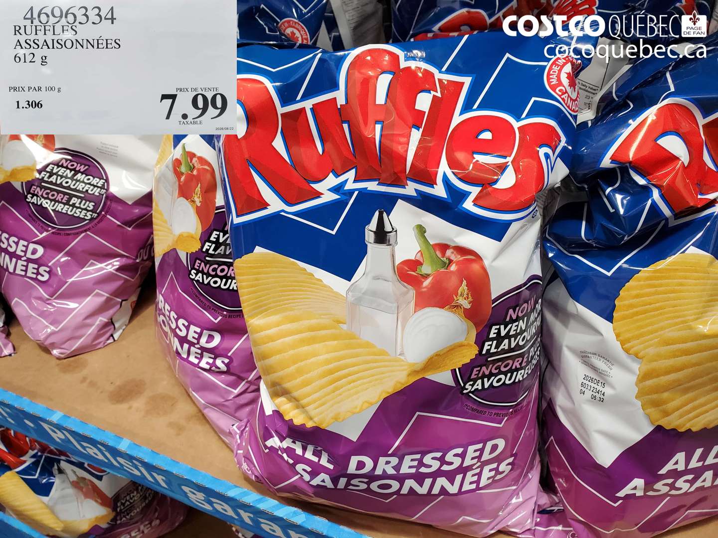 4696334 RUFFLES ASSAISONNÉES $7.99