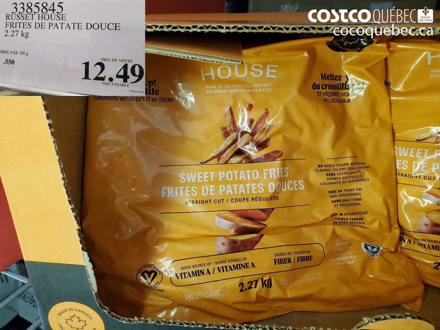 3385845 RUSSET HOUSE FRITES DE PATATE DOUCE $12.49